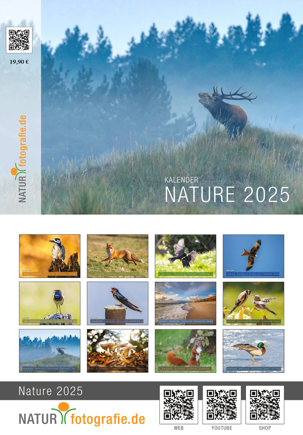 Kalender 2025 NATURE von naturfotografie.de